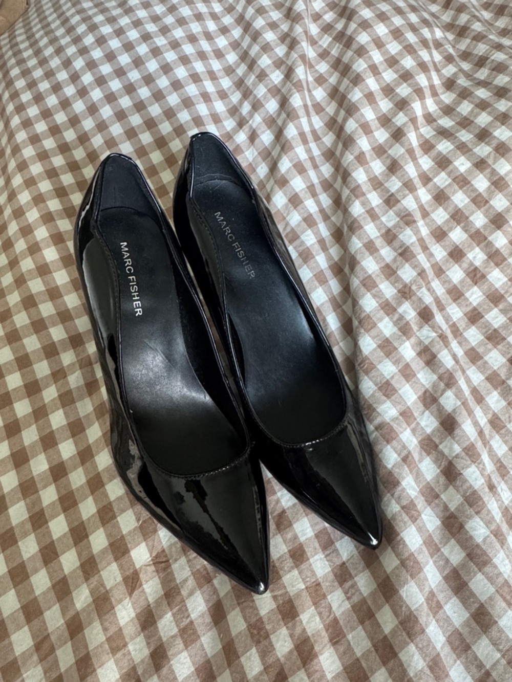 Marc Fisher Black Patent Pointed Toe Pumps